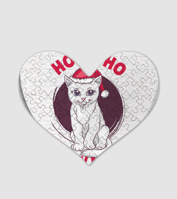 Ho Ho Ho Ho Ho Ho Ho Meow Meow Crăciun cu pisică model alb pe tricou