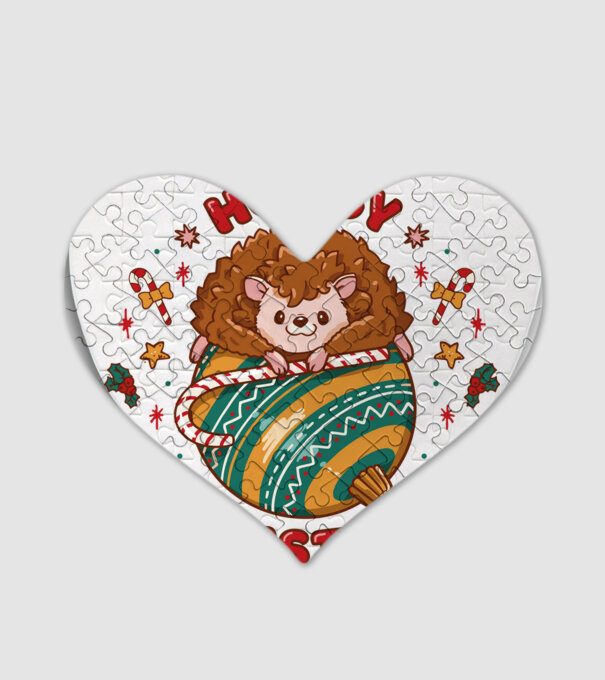 Hoggy Christmas Crăciun cu Arici model alb pe tricou