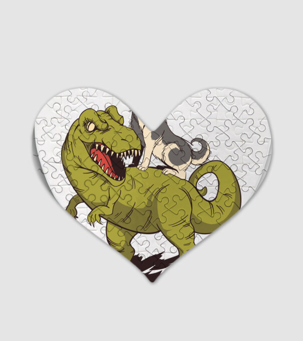 Dinozaur Husky model alb pe tricou