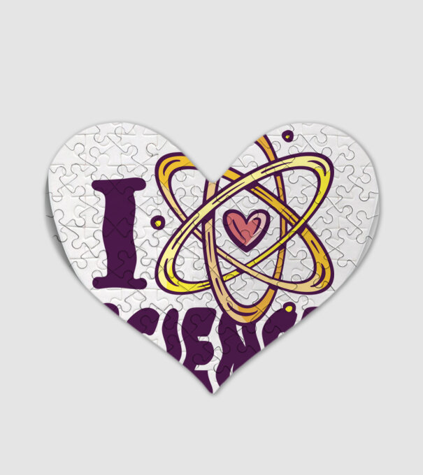 I Love Science știință model alb pe tricou