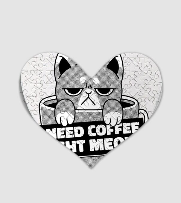 I need Coffee Right Meow model alb pe tricou