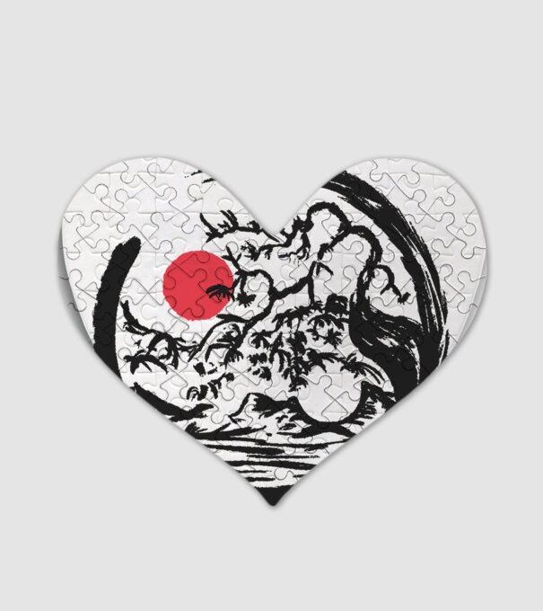 Yin-Yang Bonsai model alb pe tricou