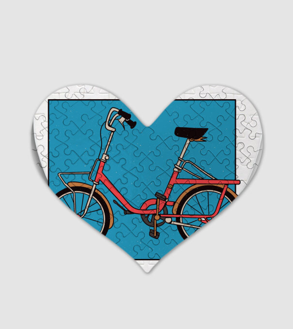 Bicicletă Camping model alb pe tricou