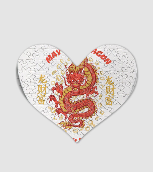 Dragon chinezesc norocos model alb pe tricou