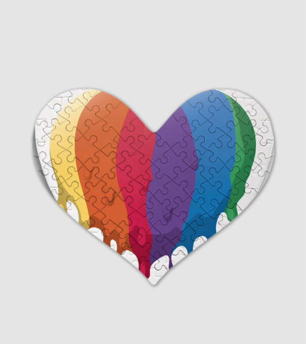 LGBTQ Inimă model alb pe tricou
