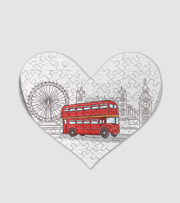 London Bus model alb pe tricou