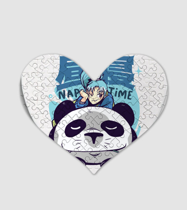 Anime Panda relaxare model alb pe tricou