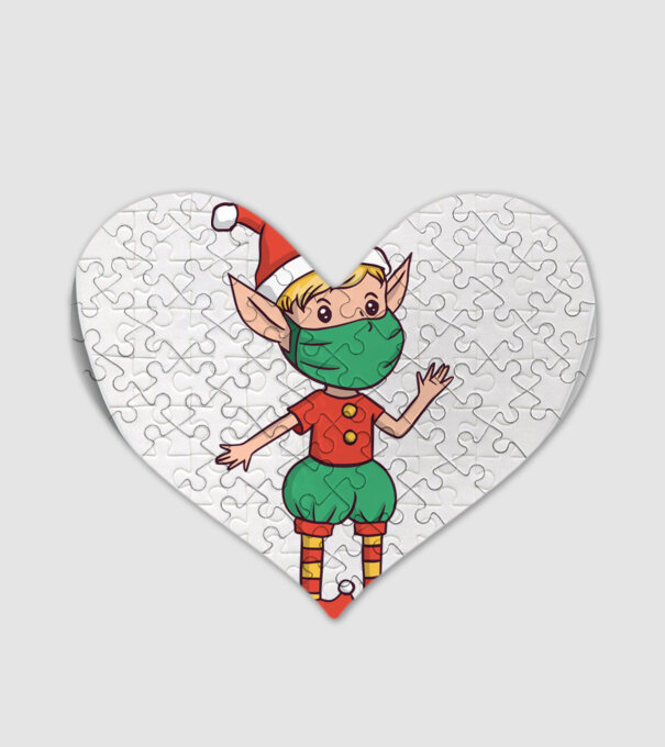 Elf cu mască model alb pe tricou