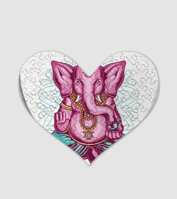 Elefant făcând meditație Dharma model alb pe tricou