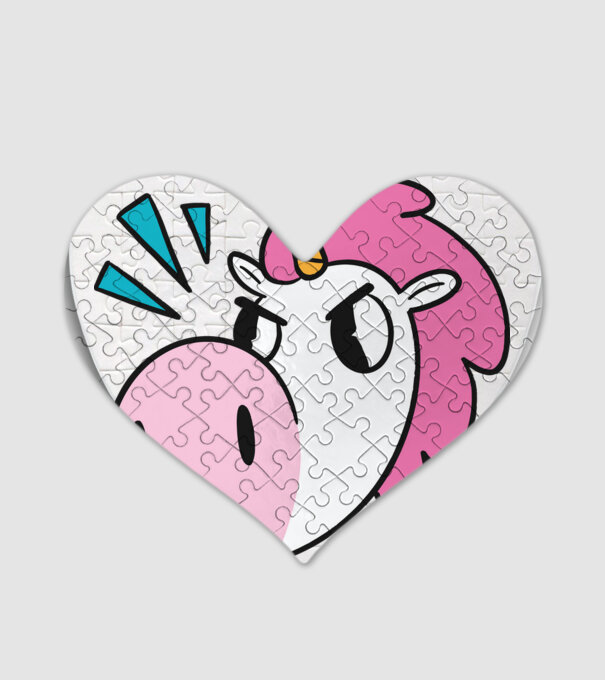 Unicorn supărat model alb pe tricou