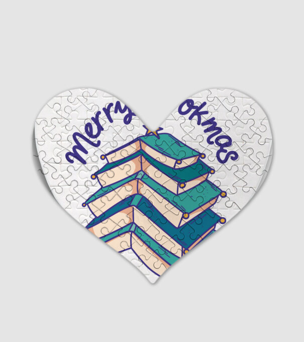Merry Bookmas Crăciun cu cărți model alb pe tricou