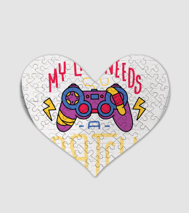 My life needs a patch Gamer model alb pe tricou