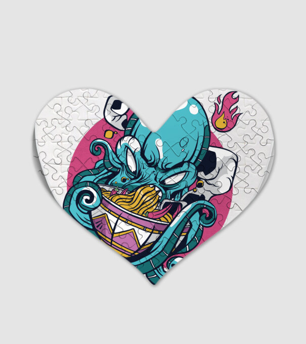 Octopus Ramen model alb pe tricou