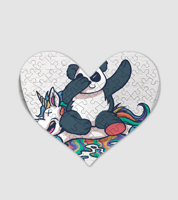Panda DAB Unicorn model alb pe tricou