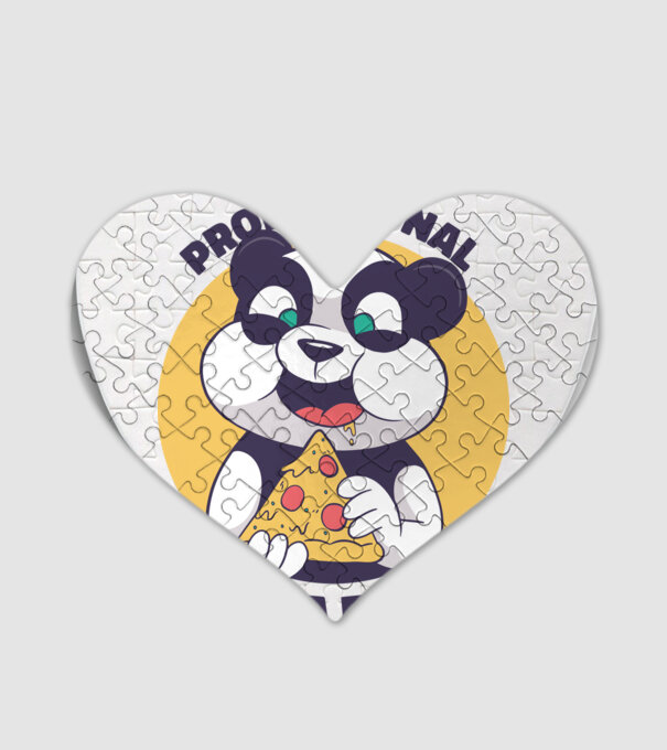 Panda Pizza model alb pe tricou