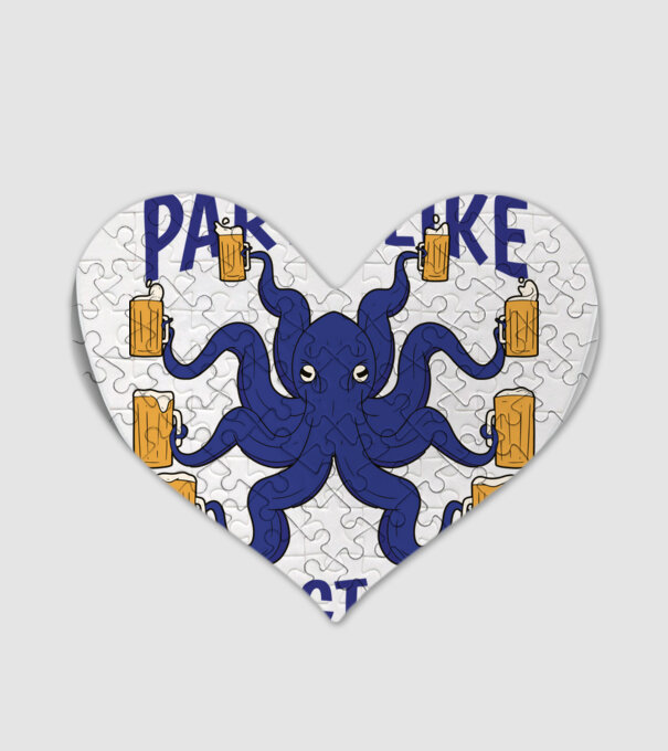 Party Like An Octopus model alb pe tricou