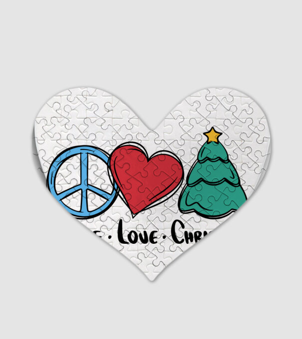 Peace Love Crăciun model alb pe tricou