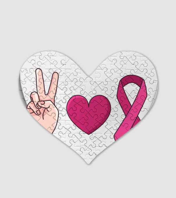 Peace Love lupta împotriva cancerului de sân model alb pe tricou