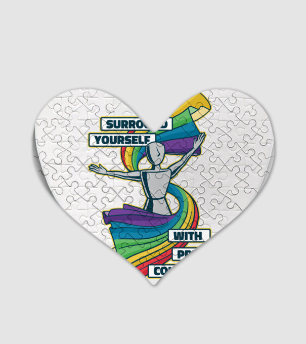 Pride cu curcubeu model alb pe tricou