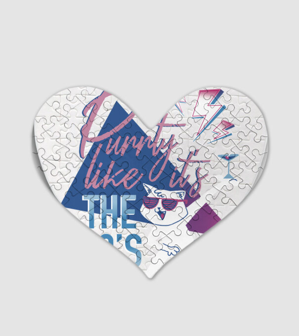 'Purrty Like it''s the 80''s' model alb pe tricou