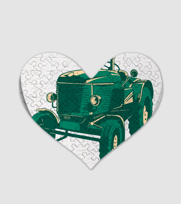Tractor vechi model alb pe tricou