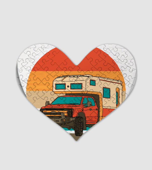 Campervan Retro model alb pe tricou