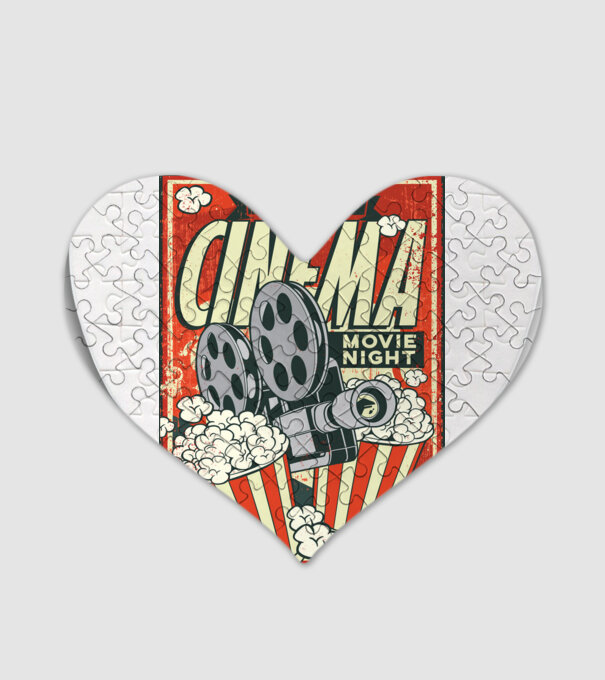 Afiș cinema retro model alb pe tricou