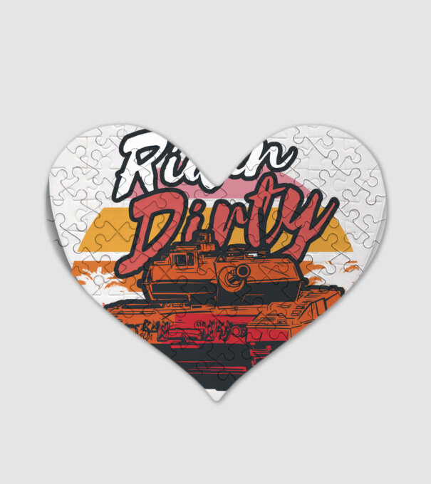 Ridin Dirty tricou cu tanc model alb pe tricou