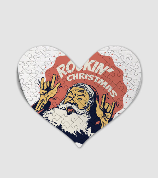 'Rockin'' Christmas Crăciun' model alb pe tricou