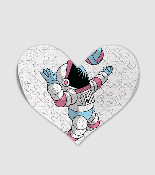 Astronaut voleibalist model alb pe tricou