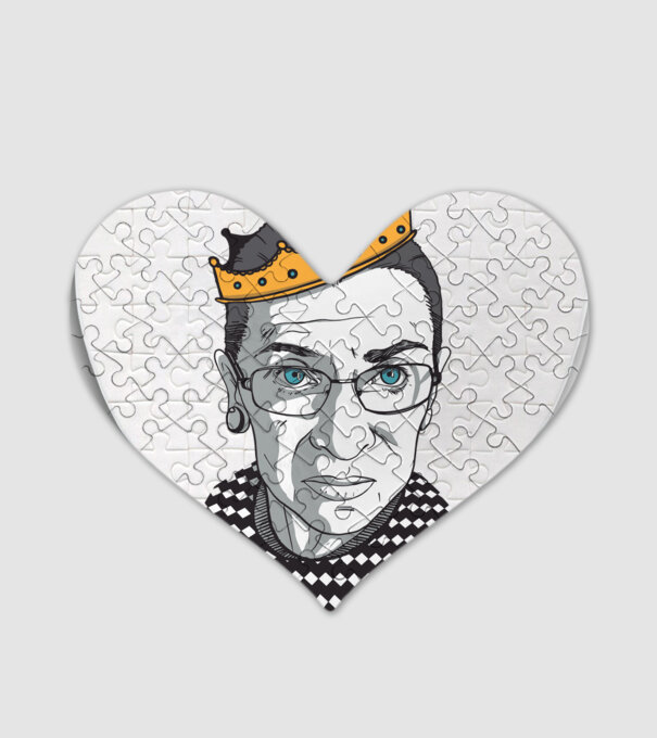 Ruth Bader Ginsburg model alb pe tricou