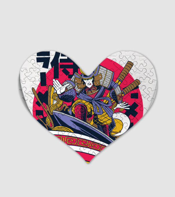 Samurai Ramen Surf model alb pe tricou
