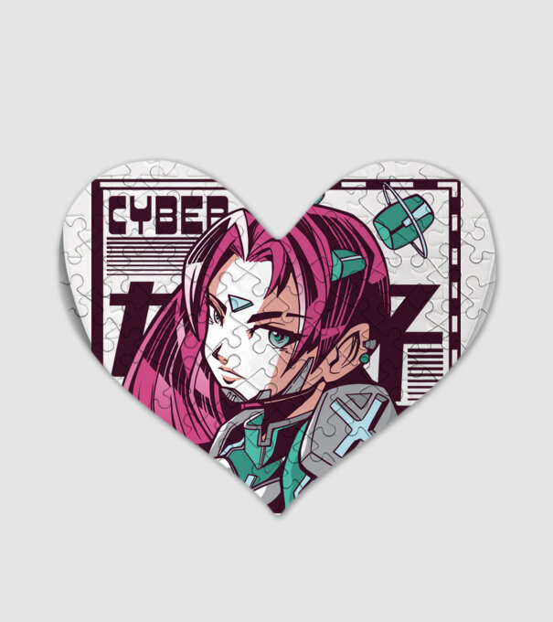 Anime fată Sci-fi model alb pe tricou