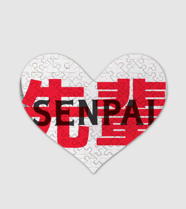 Senpai model alb pe tricou