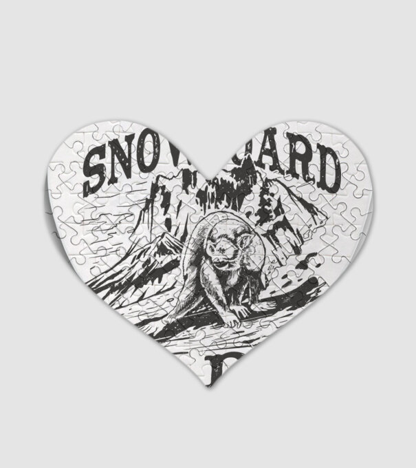 Maimuță Snowboarder model alb pe tricou