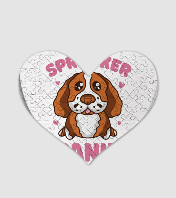 Sprocker Spaniel model alb pe tricou