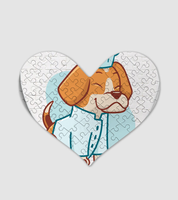 Beagle bucătar model alb pe tricou