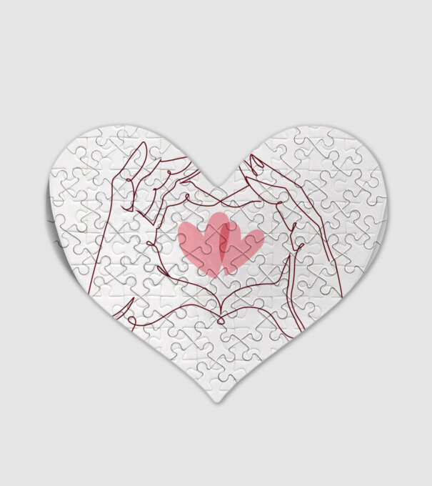 Dragoste Valentine inimă model alb pe tricou