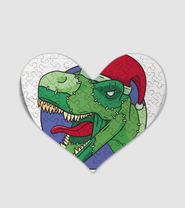 T-rex Santa model alb pe tricou