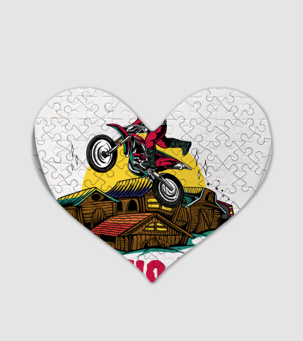 Moș Crăciun pe motocicletă Cross model alb pe tricou