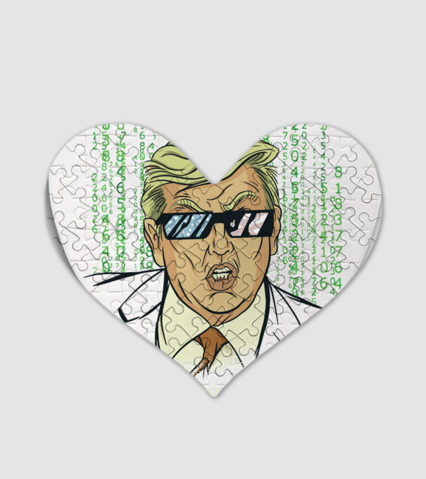 Trump Mátrix model alb pe tricou