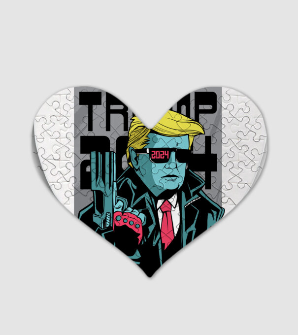 Trump Terminator 2024 model alb pe tricou