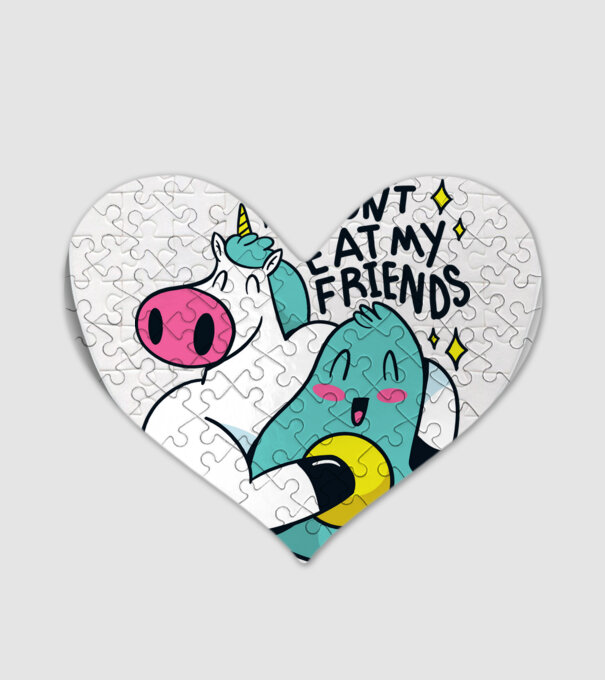 Unicorn Avocado Prietenie model alb pe tricou