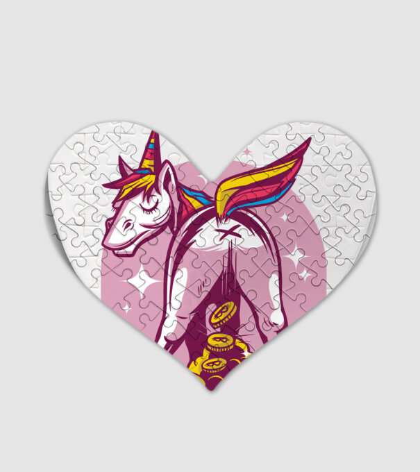 Unicorn Bitcoin model alb pe tricou