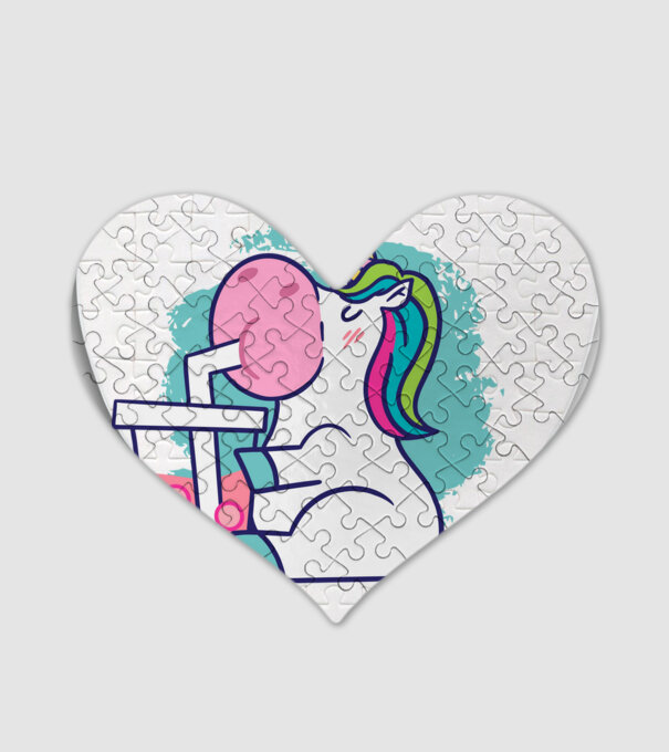 Unicorn Bubble Tea model alb pe tricou