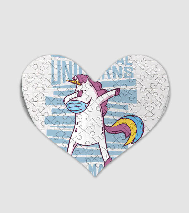 Unicorn DAB Mască model alb pe tricou