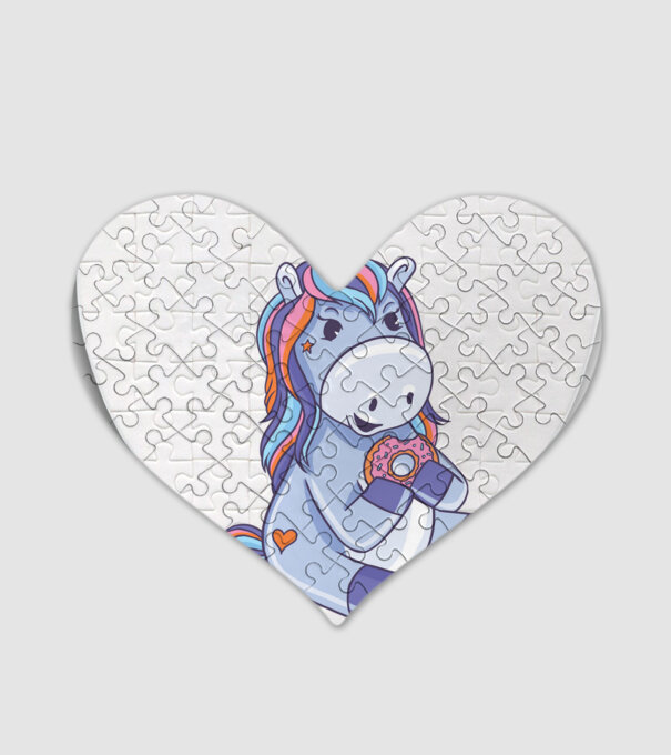 Unicorn cu gogoașă model alb pe tricou