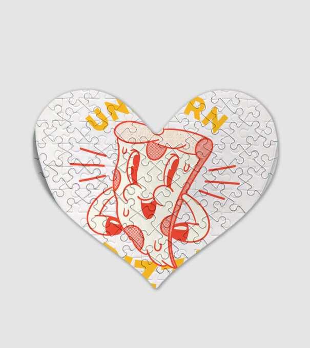 Unicorn Pizza model alb pe tricou