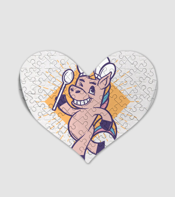 Unicorn Bucătar model alb pe tricou