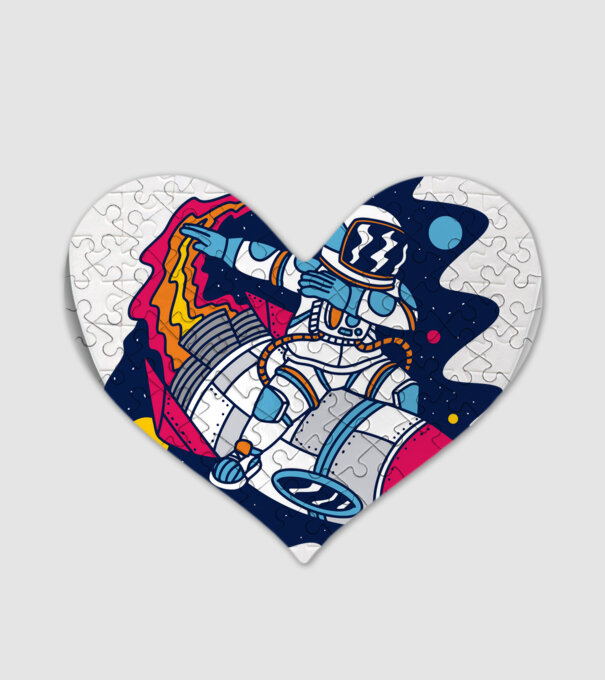 Astronaut DAB model alb pe tricou